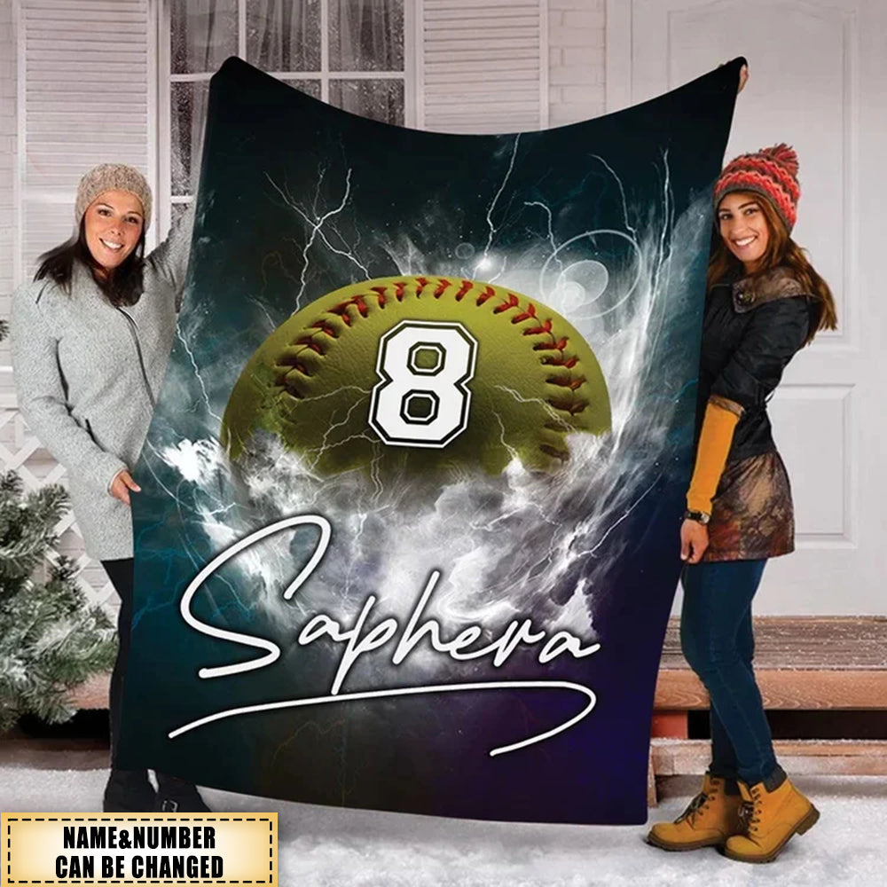 Personalized Lovely Kid Baseball/Softball Blanket for Comfort & Unique
