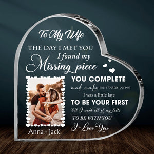 To My Wife Gift- Gift Idea For Couple - Personalized Upload Photo Acrylic Plaque