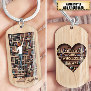 Just A Girl Who Loves Books - Personalized Keychain,Gift For Book Lover