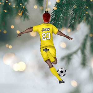 Personalized Soccer Player Christmas Acrylic Ornament