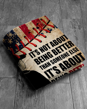 Personalized It's Being Better Than You Were Yesterday Blanket - Gift For Baseball Lover