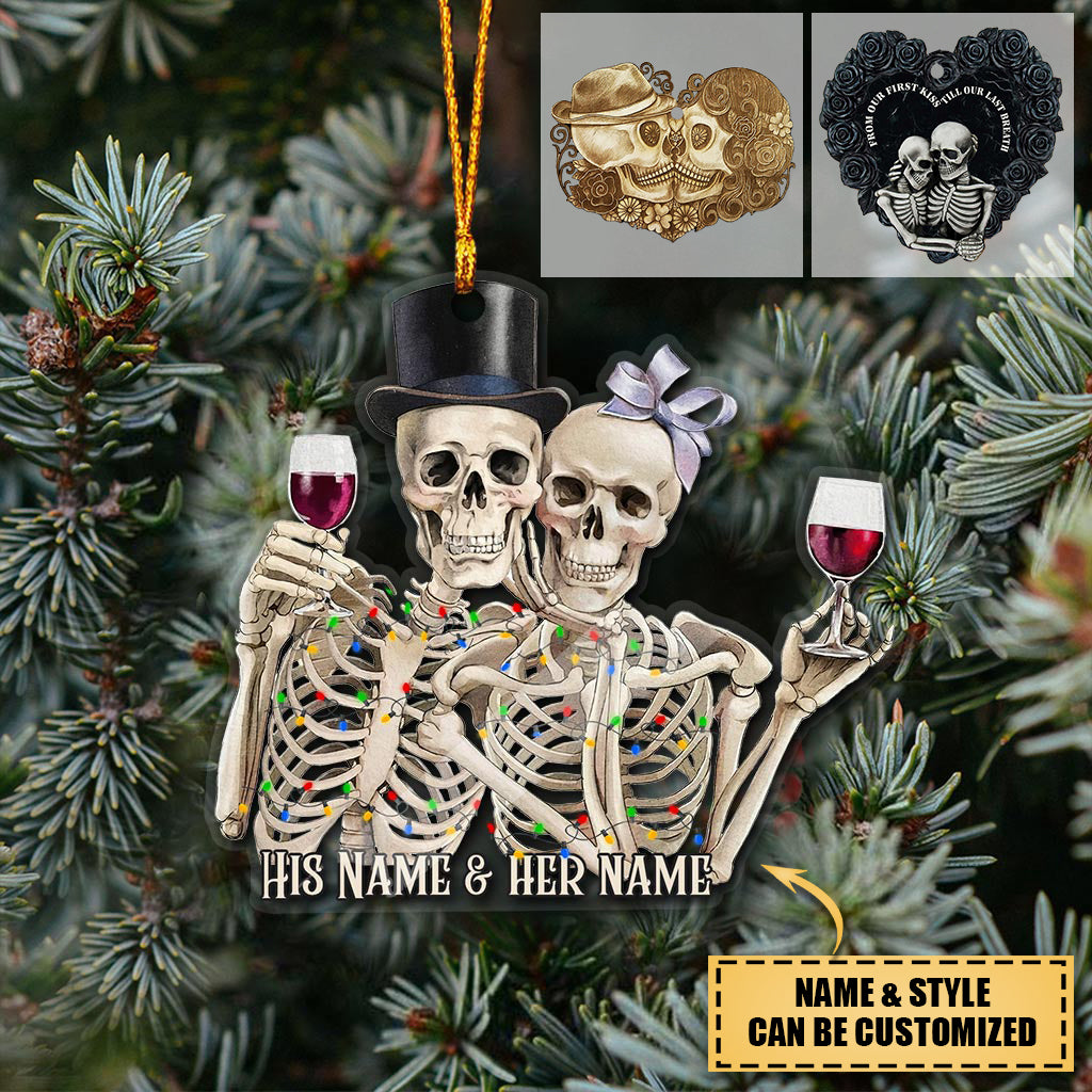 Till Our Last Breath - Personalized Christmas Skull Ornament