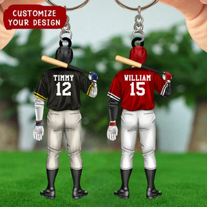 Personalized Baseball Player Acrylic Keychain - Gift For Baseball Lover