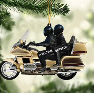 Personalized Biker Couple Motorcycle Ornament, Christmas Gift For Couple