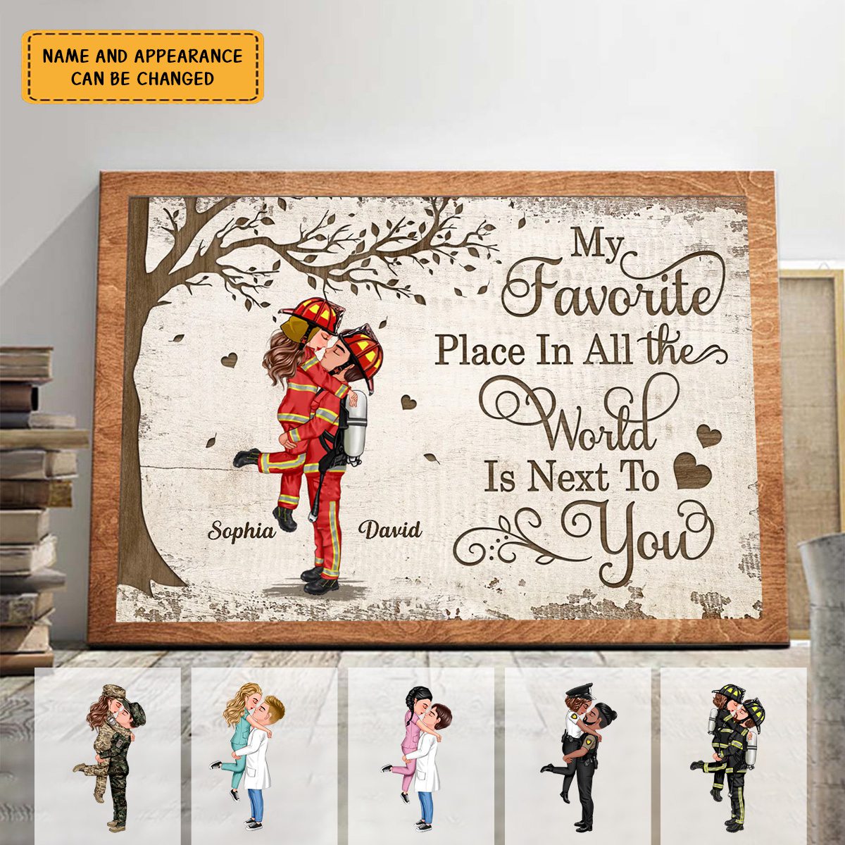 Favorite Place In The World Couple Kissing Personalized Poster