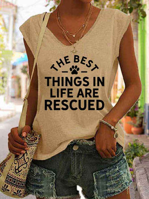 Women's The Best Things In Life Are Rescued Tank Top
