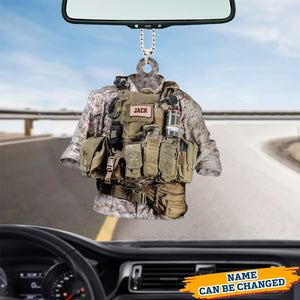 Custom Name Marine - Personalized Marine Corps Acrylic Car Ornament