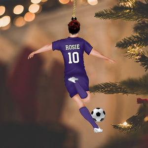Personalized Soccer Player Christmas Acrylic Ornament