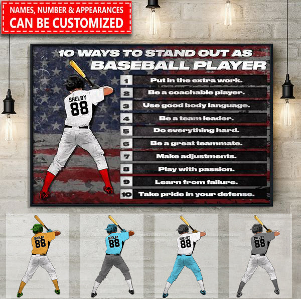 Custom Personalized Baseball Poster,  Vintage Style, Baseball Gifts, Baseball Poster