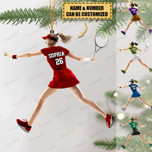 Personalized Tennis Player Christmas Acrylic Ornament - Great Gift For Tennis Lovers