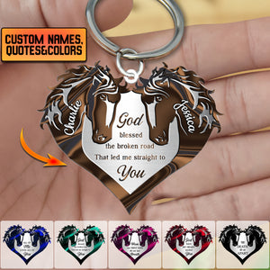 Horses For Couple Personalized Acrylic Keychain