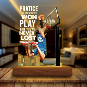 Custom Personalized Basketball Led Night Light, Sport Gifts For Son, Basketball Lover Gifts