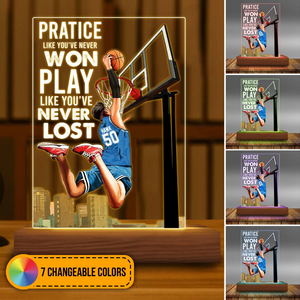 Custom Personalized Basketball Led Night Light, Sport Gifts For Son, Basketball Lover Gifts