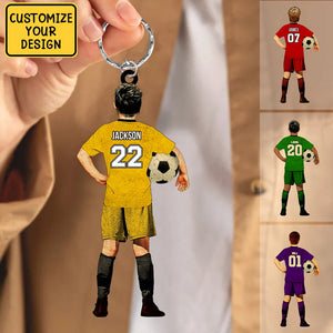 Personalized Soccer Players Acrylic Keychain - Gift For Soccer Lovers