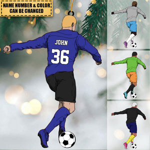 Personalized Soccer Player Christmas Acrylic Ornament