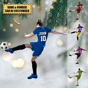 Personalized Soccer Player Christmas Acrylic Ornament - Great Gift For Soccer Lovers