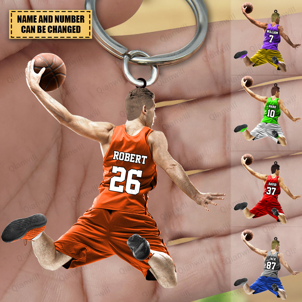 Personalized Basketball Player Christmas Acrylic Keychain