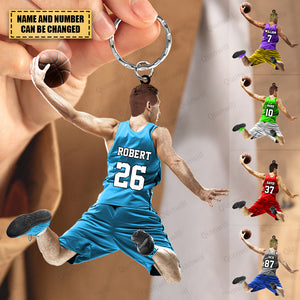 Personalized Basketball Player Christmas Acrylic Keychain