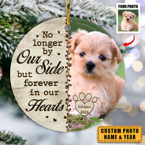 Custom Photo No Longer By Our Side - Memorial Personalized Custom Ornament