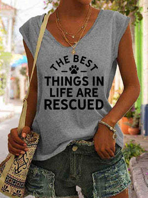 Women's The Best Things In Life Are Rescued Tank Top