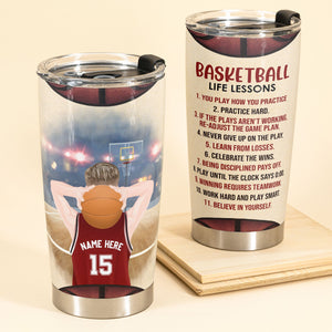 Basketball Life Lessons, Basketball Custom Tumbler, Gift For Basketball Lovers