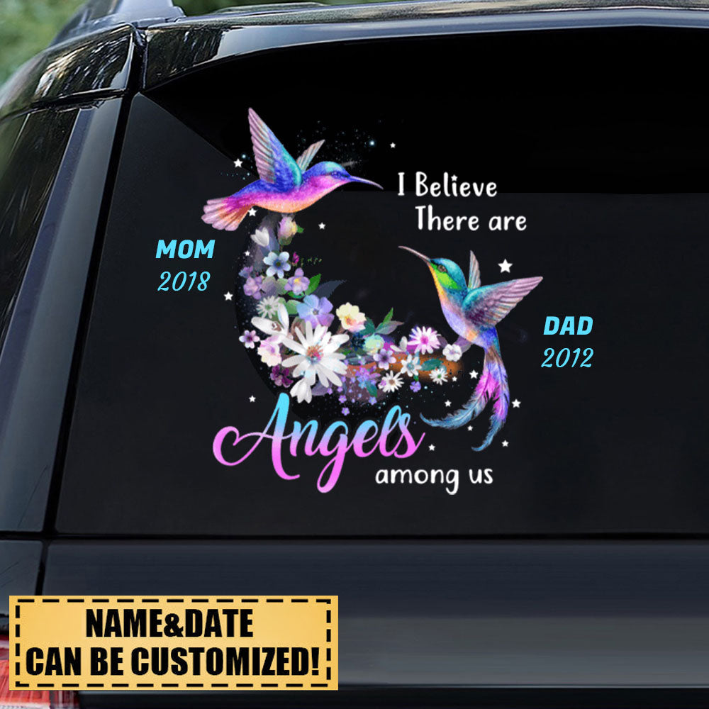 Angels Among Us Hummingbird Memorial Personalized Sticker
