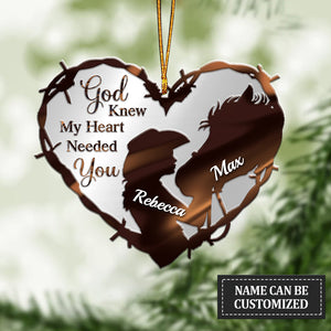 Horse Girl God Knew My Heart - Personalized Christmas Acrylic Ornament