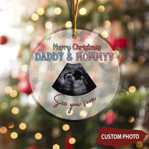 Personalized Gift Of Future Daddy & Mommy See You Soon Ornament