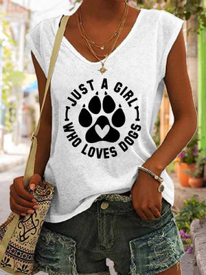 Women's Just A Girl Who Loves Dogs Tank Top