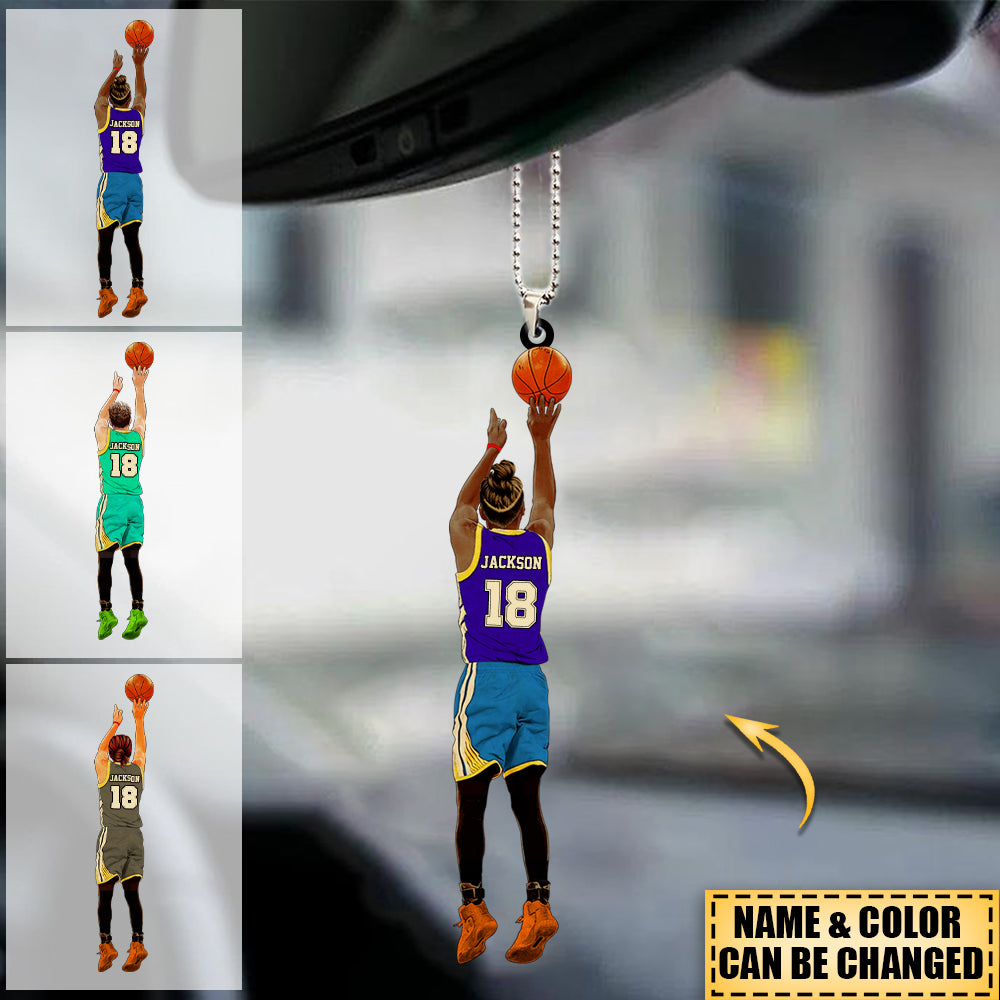 Personalized Basketball Boy Player Acrylic Ornament - Gift For Basketball Lover