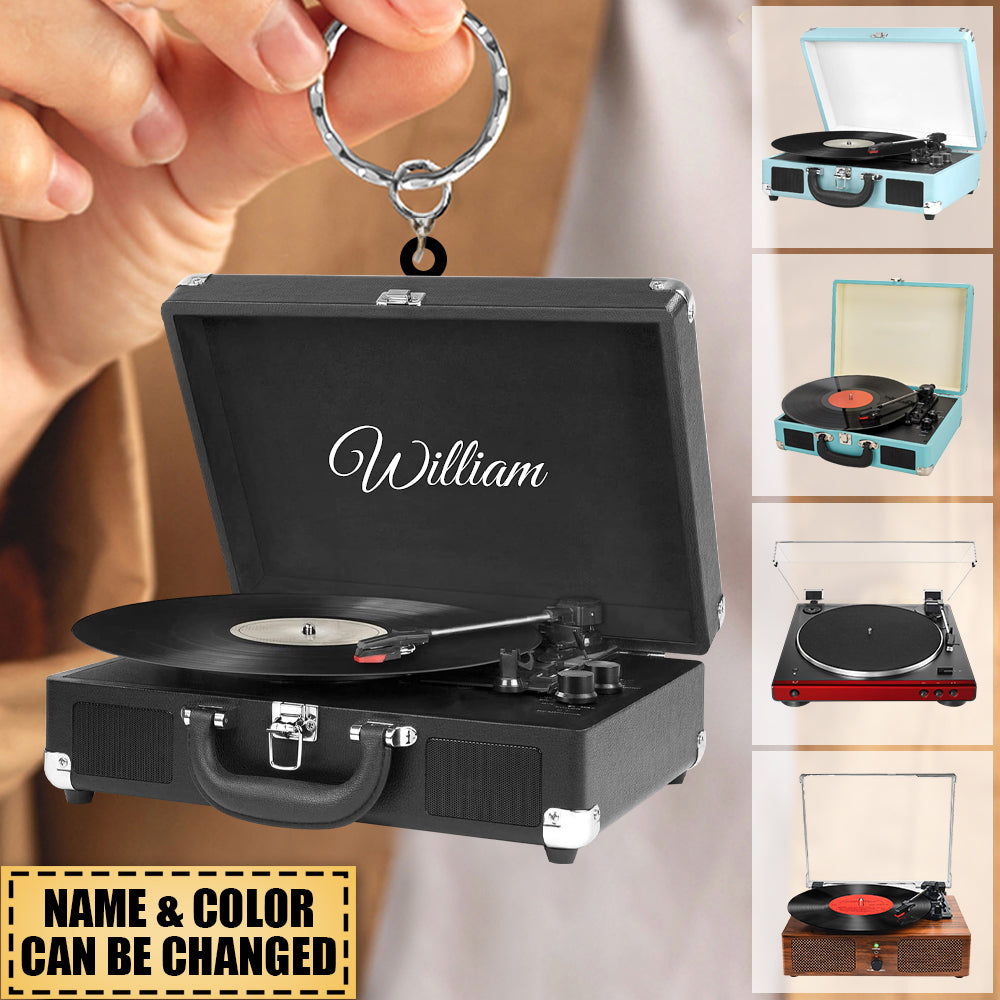 Personalized Vinyl Record Player Acrylic Keychain