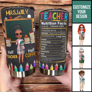 Teacher Nutrition Facts - Personalized Tumbler Cup