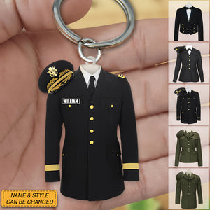 Marine Army Airforce Air Force Navy Uniform Personalized Acrylic Keychain