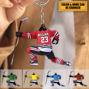 Personalized Hockey Acrylic Keychain - Gifts For Hockey Lover
