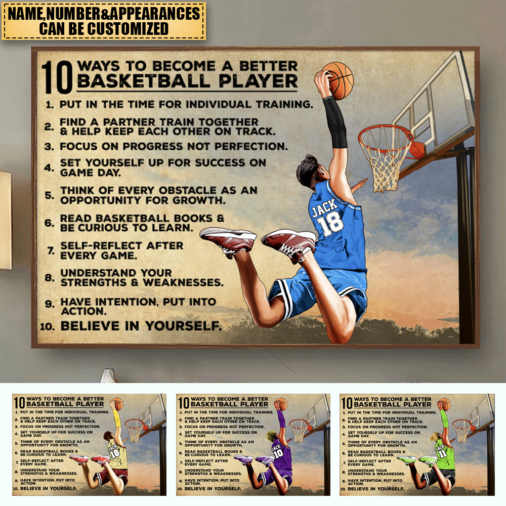 Custom Personalized Basketball Poster,Vintage Style,Best Gift For Basketball Lovers