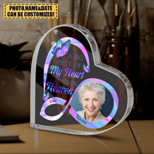 Personalized Memorial Gift A Big Piece Of My Heart Personalized Upload Photo Acrylic Plaque