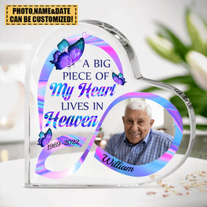 Personalized Memorial Gift A Big Piece Of My Heart Personalized Upload Photo Acrylic Plaque
