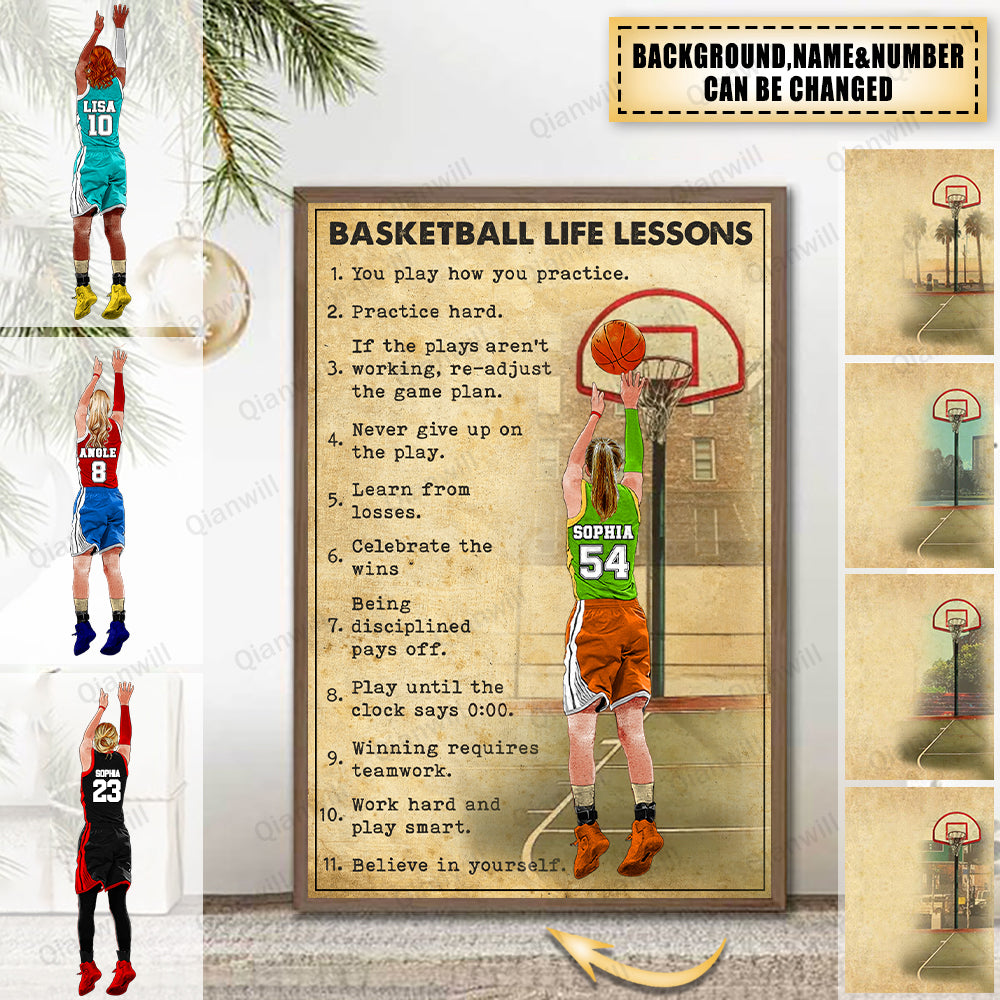 Personalized Basketball Poster, with custom Name, Number, Appearance & Landscape