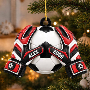 Personalized Goal Keeper Christmas Acrylic Ornament, Custom Soccer Ornament