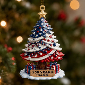 America 250 Acrylic Ornament, 1776-2026 Christmas Tree Ornament