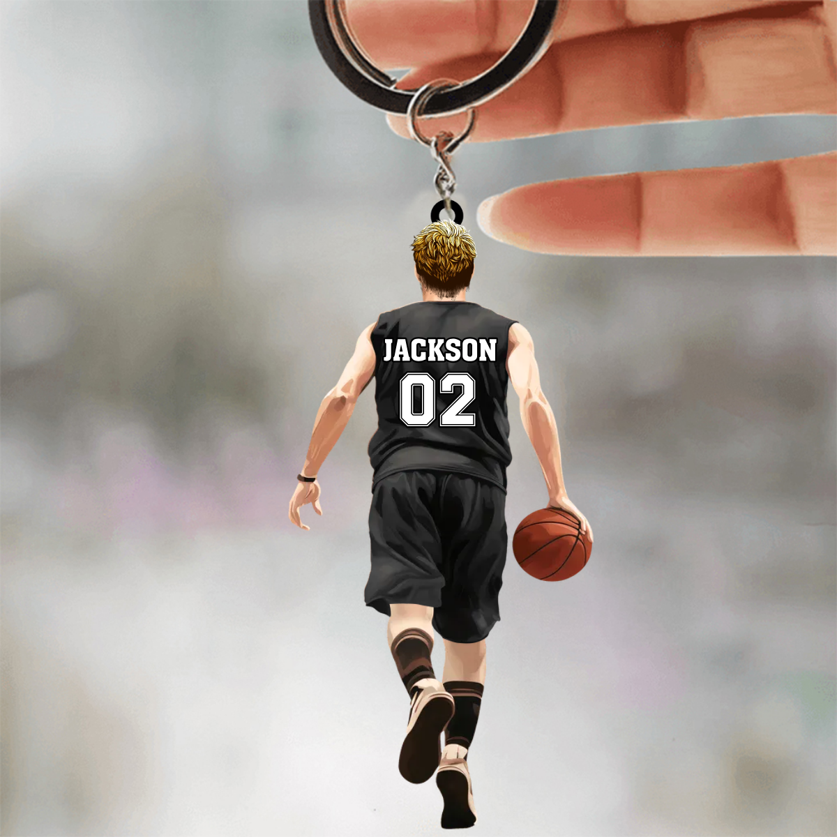 Personalized Basketball Boy Keychain,Gift For Basketball Lover
