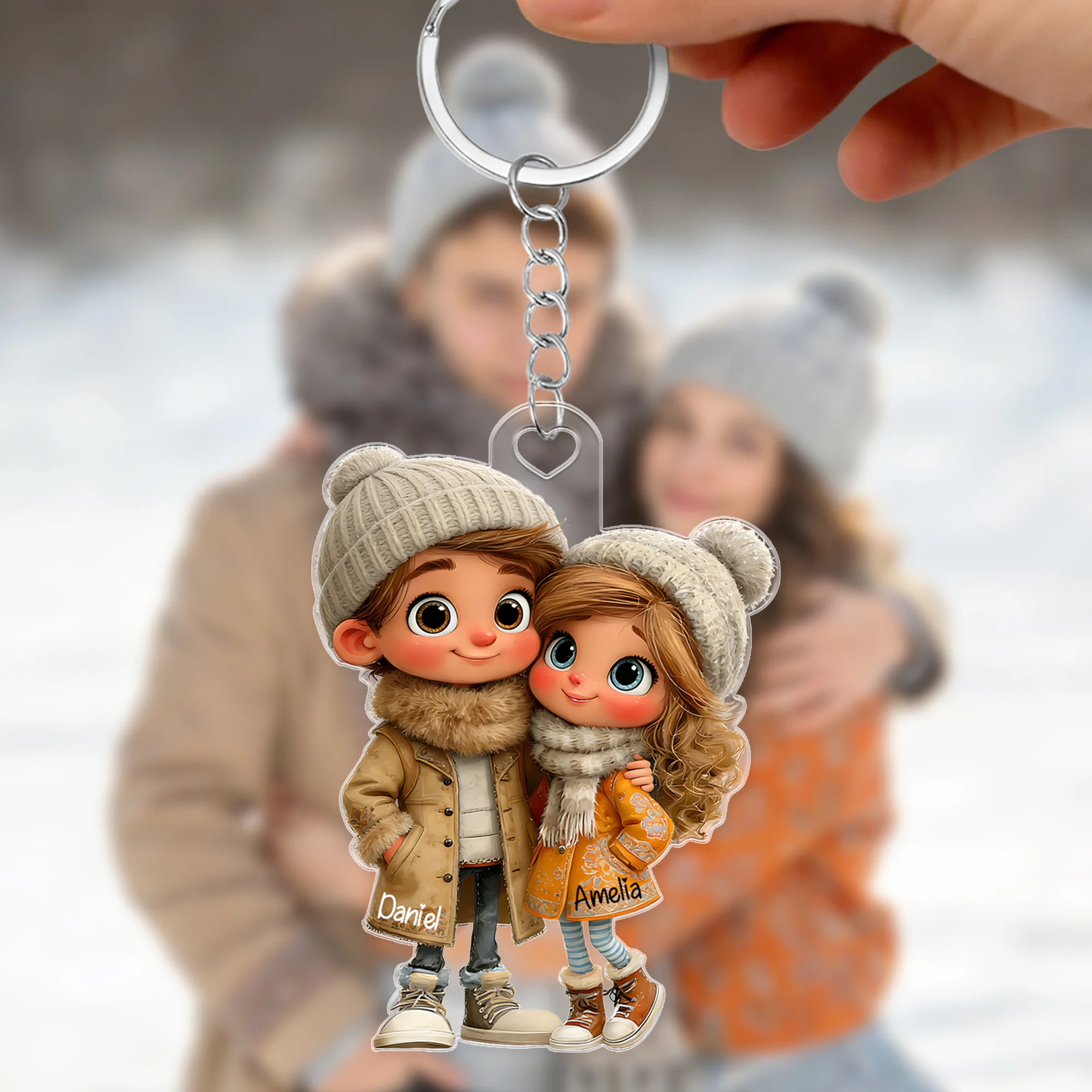 Personalized Cartoon Character Acrylic Keychain with Name