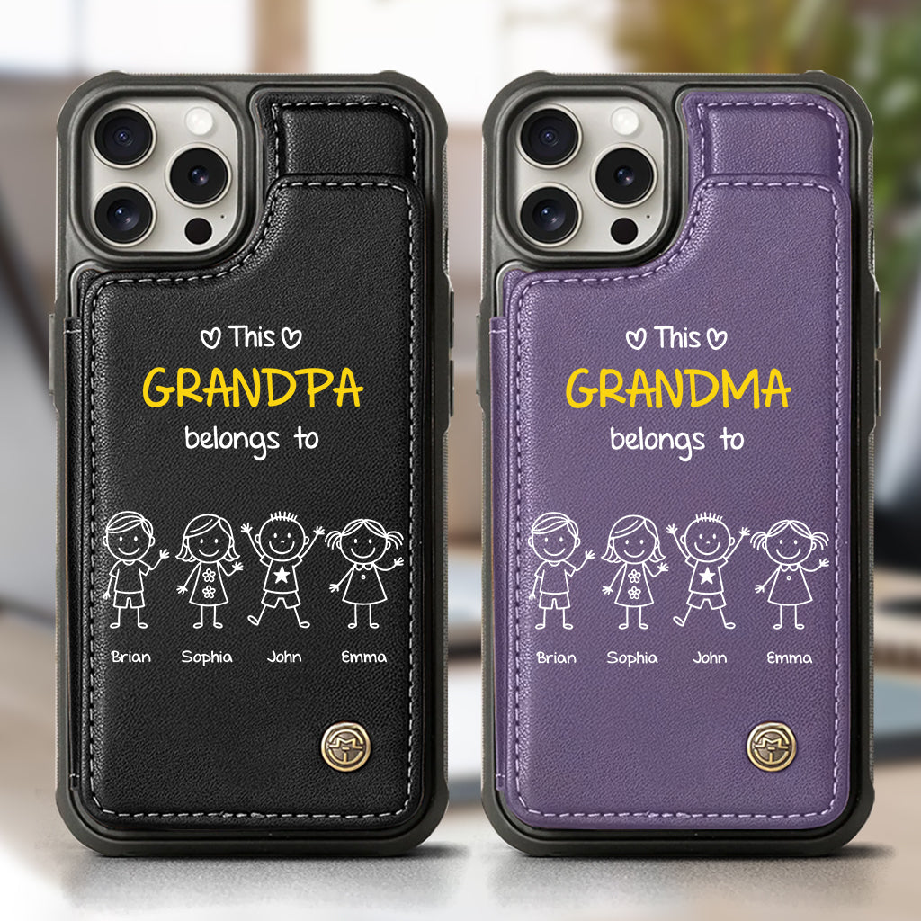 This Grandpa Grandma Belongs To - Personalized Wallet Phone Case
