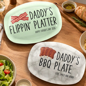 Dad Serves Love Daily - Personalized BBQ Grilling Plate