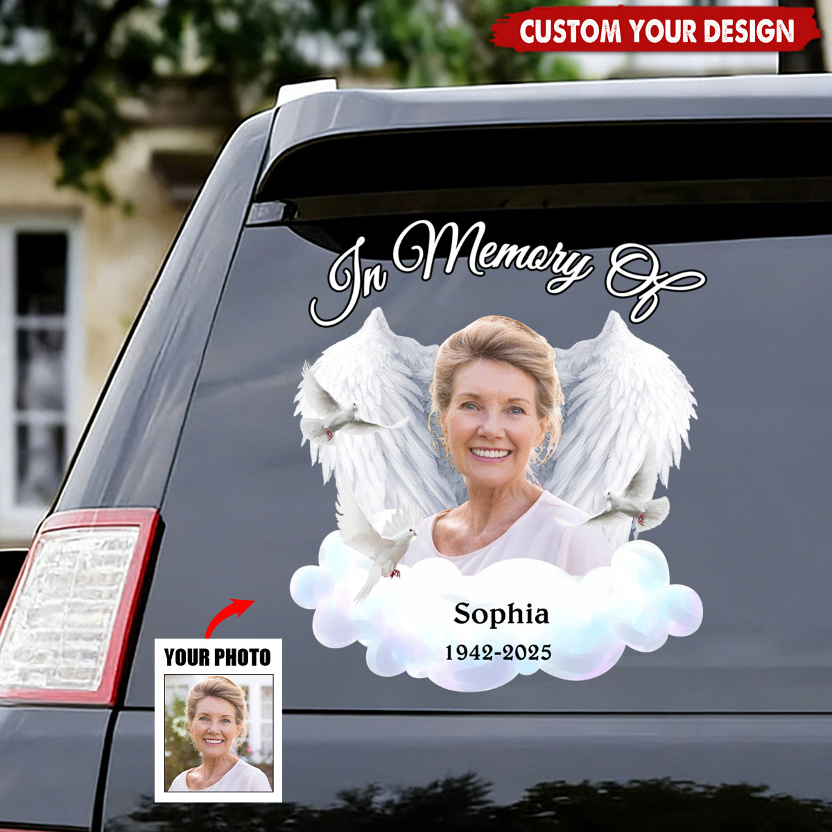 Custom Photo In Memory Of Decal Sticker Memorial Gift For Family