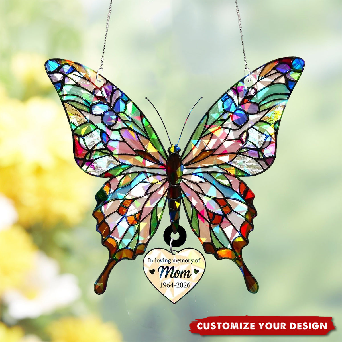 In Loving Memory, Personalized Holographic Butterfly Suncatcher