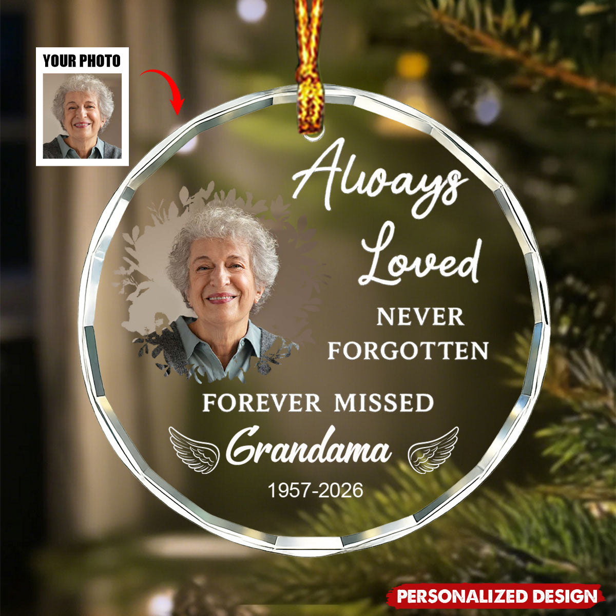 In Loving Memory Christmas Gifts - Personalized Memorial Photo Ornament
