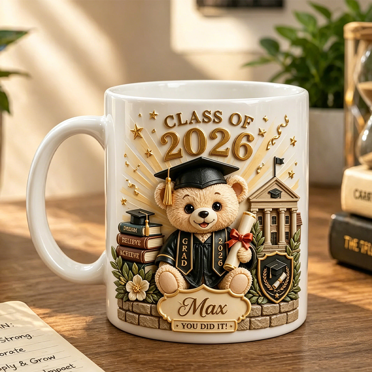 Personalized 2026 Graduate Mug, 3D Effect Coffee Mug, Perfect Graduation Gift