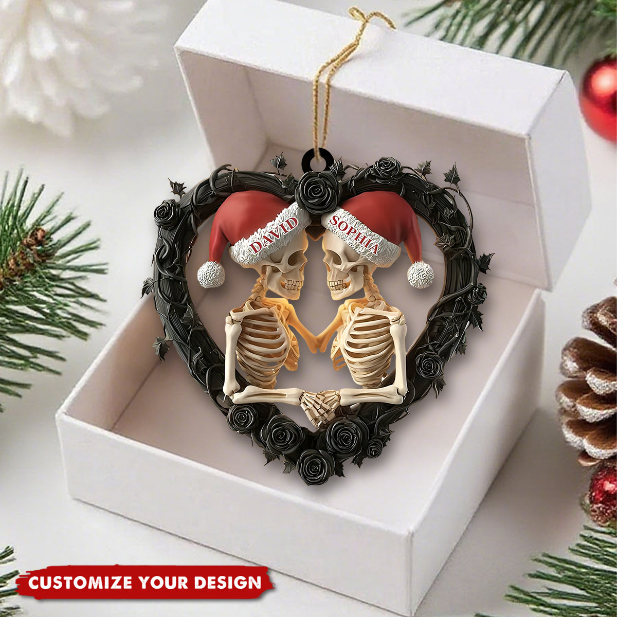 Personalized Skeleton Couple Ornament,  Christmas Gifts For Couple