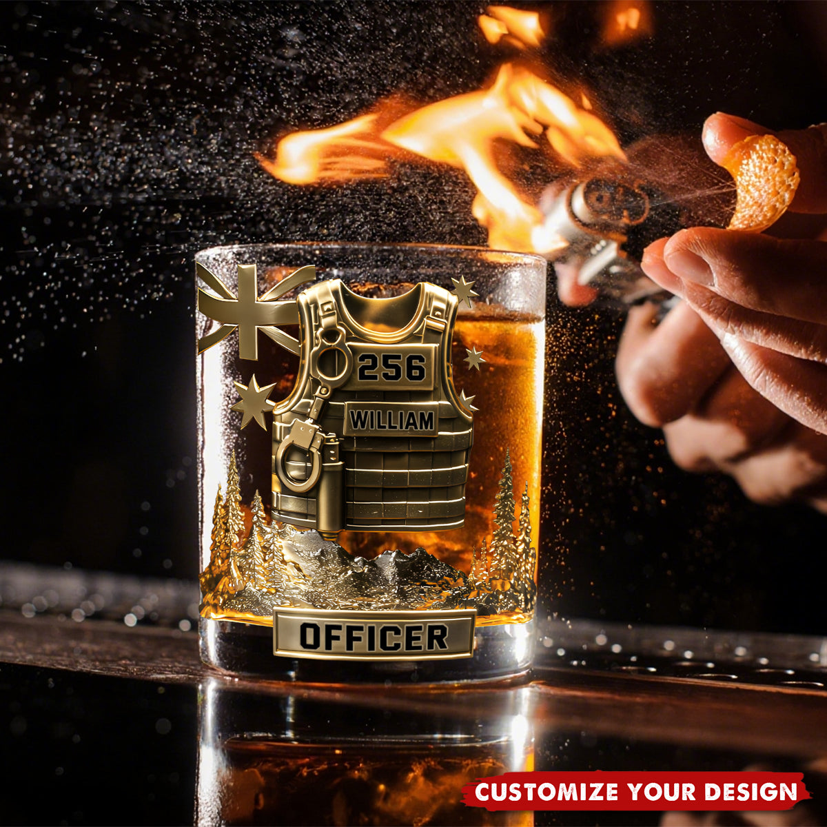 Serve And Protect - Personalized Police Officer Whiskey Decanter